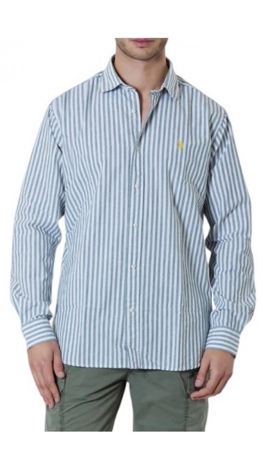 U.S POLO ASSN IVOR 002371 EH03 SHIRT LS REGULAR FIT  ΠΟΥΚΑΜΙΣΟ ΑΝΔΡΙΚΟ KHAKI