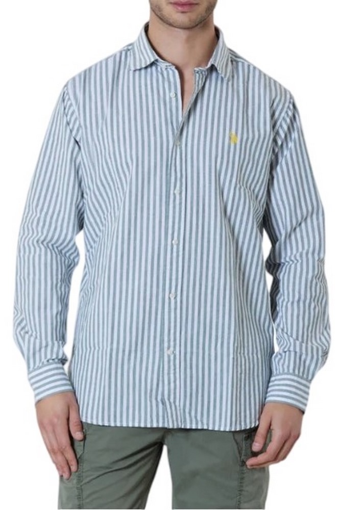 U.S POLO ASSN IVOR 002371 EH03 SHIRT LS REGULAR FIT  ΠΟΥΚΑΜΙΣΟ ΑΝΔΡΙΚΟ KHAKI