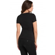 GUESS LOGO HOT FIX TEE T-SHIRT ΜΠΛΟΥΖΑ ΓΥΝΑΙΚΕΙΑ BLACK