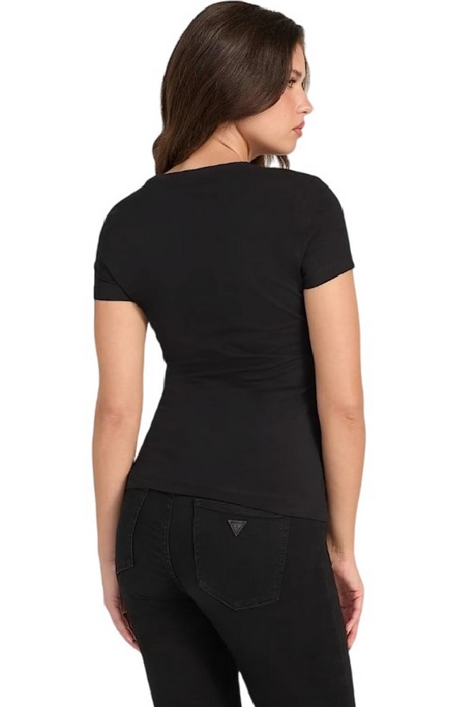 GUESS LOGO HOT FIX TEE T-SHIRT ΜΠΛΟΥΖΑ ΓΥΝΑΙΚΕΙΑ BLACK