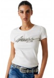 GUESS LOGO HOT FIX TEE T-SHIRT ΜΠΛΟΥΖΑ ΓΥΝΑΙΚΕΙΑ WHITE