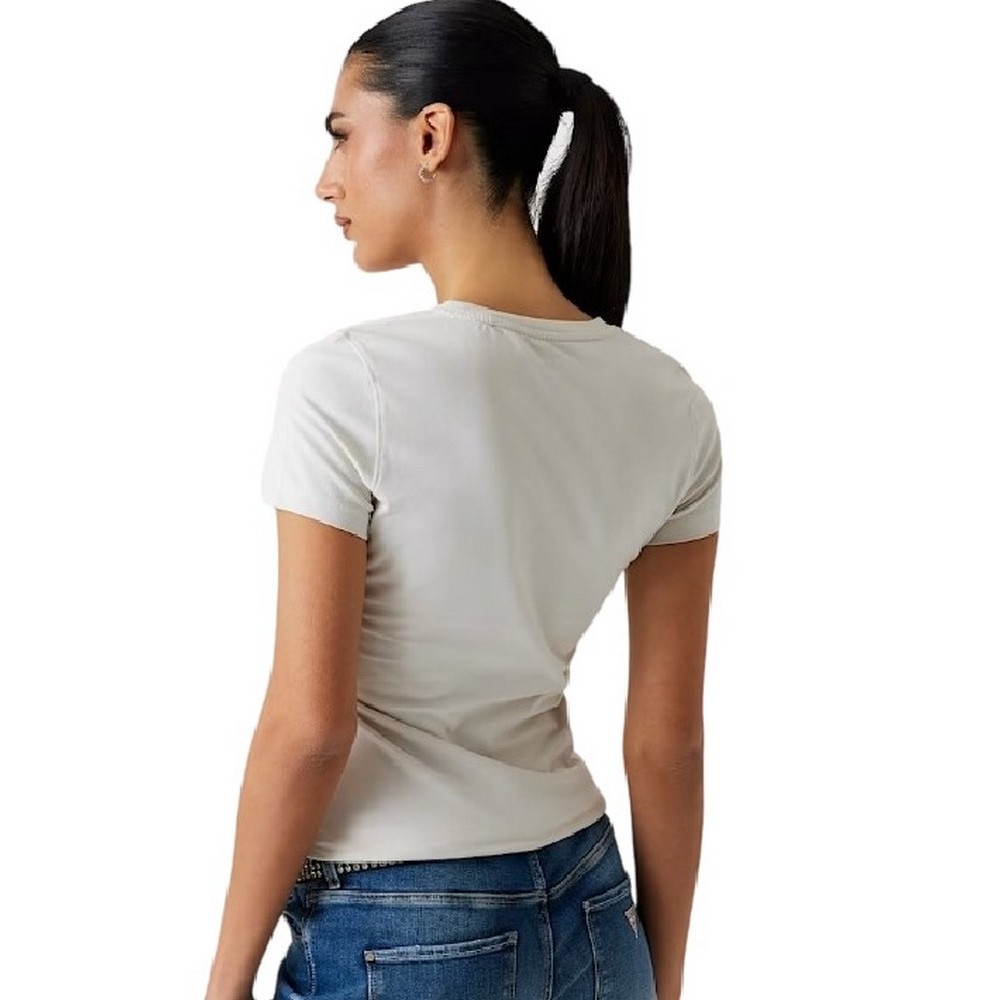 GUESS LOGO HOT FIX TEE T-SHIRT ΜΠΛΟΥΖΑ ΓΥΝΑΙΚΕΙΑ WHITE