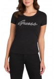 GUESS LOGO HOT FIX TEE T-SHIRT ΜΠΛΟΥΖΑ ΓΥΝΑΙΚΕΙΑ BLACK