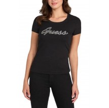 GUESS LOGO HOT FIX TEE T-SHIRT ΜΠΛΟΥΖΑ ΓΥΝΑΙΚΕΙΑ BLACK