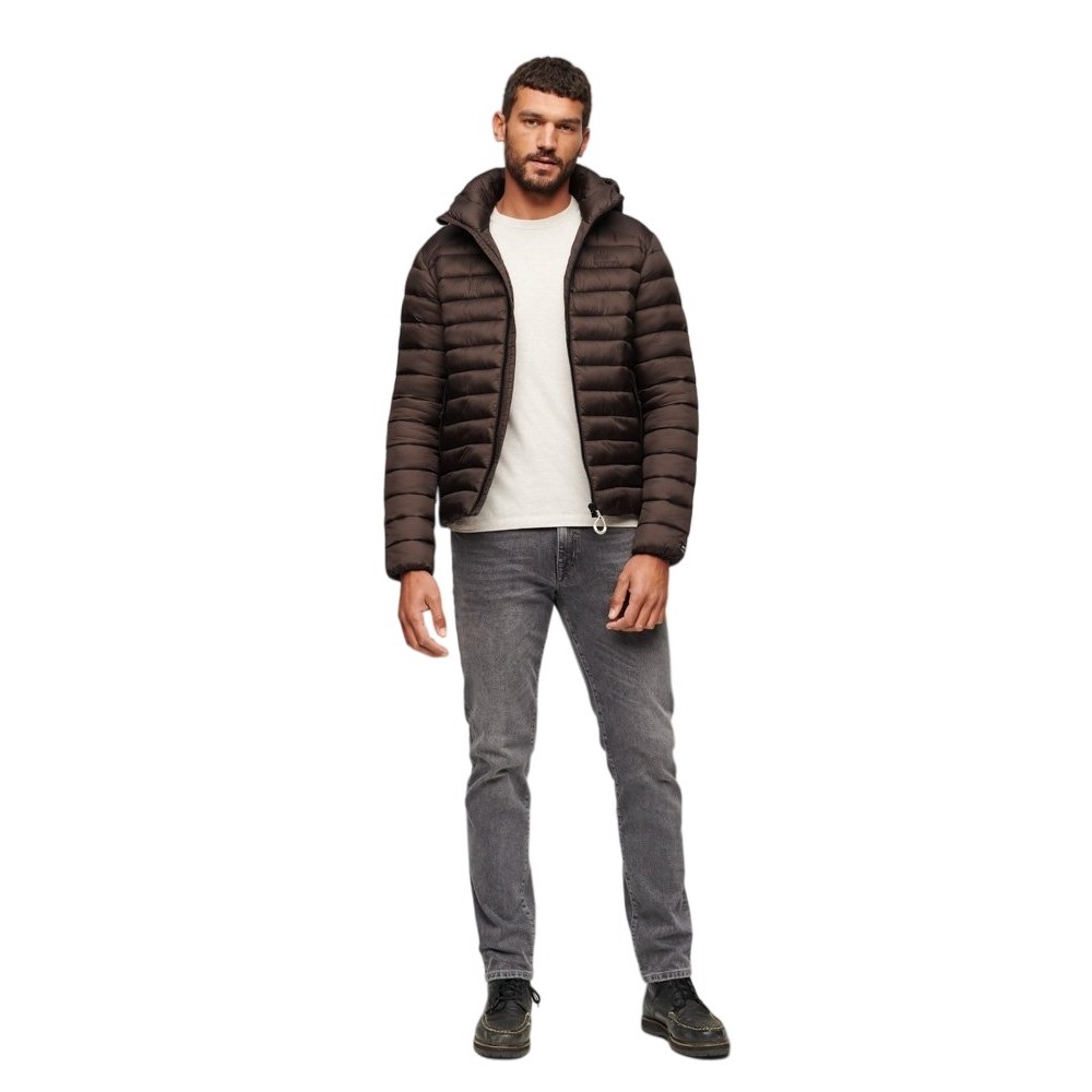 SUPERDRY HOODED SPORT PADDED ΜΠΟΥΦΑΝ ΑΝΔΡΙΚΟ BROWN