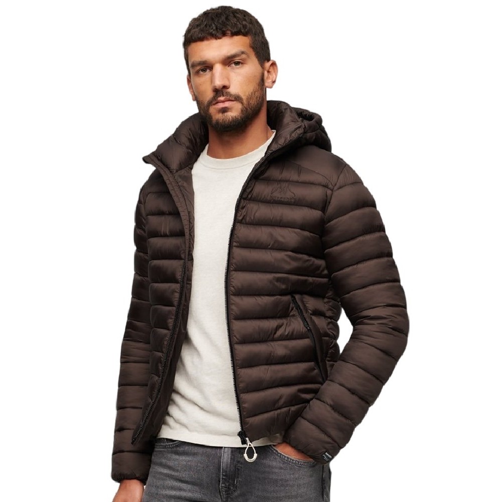 SUPERDRY HOODED SPORT PADDED ΜΠΟΥΦΑΝ ΑΝΔΡΙΚΟ BROWN