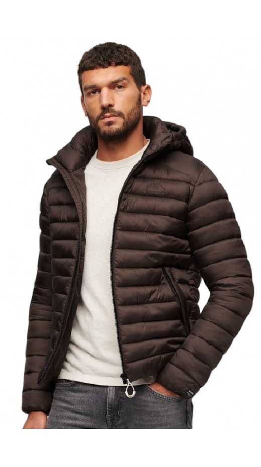 SUPERDRY D3 SDCD HOODED FUJI SPORT PADDED JKT ΜΠΟΥΦΑΝ ΑΝΔΡΙΚΟ BROWN