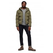 SUPERDRY EVEREST SHORT HOODED PUFFER ΜΠΟΥΦΑΝ ΑΝΔΡΙΚΟ KHAKI