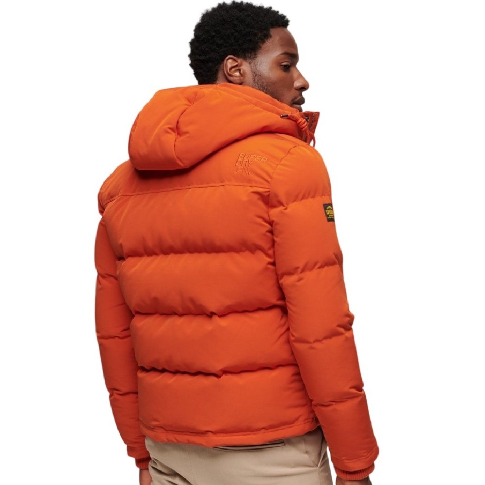 SUPERDRY EVEREST SHORT HOODED PUFFER ΜΠΟΥΦΑΝ ΑΝΔΡΙΚΟ ORANGE