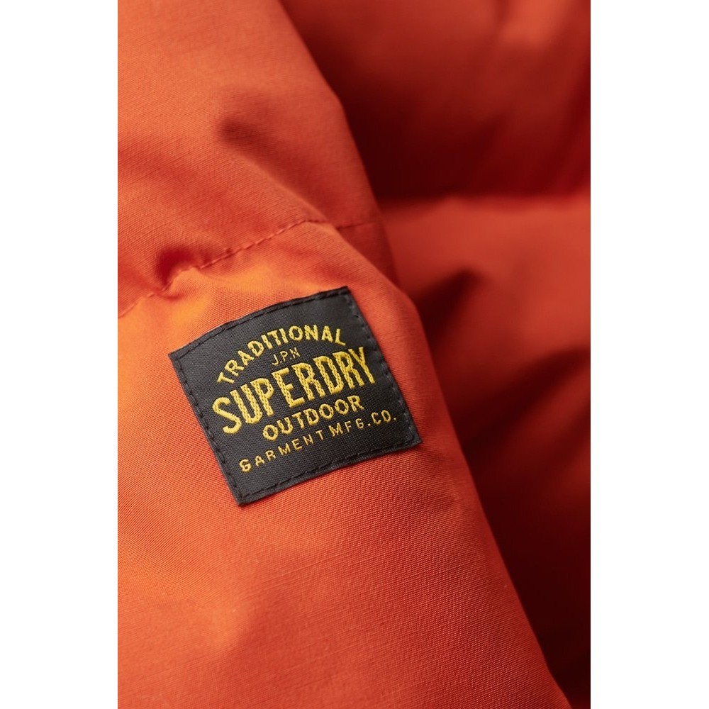 SUPERDRY EVEREST SHORT HOODED PUFFER ΜΠΟΥΦΑΝ ΑΝΔΡΙΚΟ ORANGE