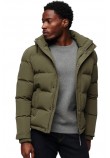 SUPERDRY EVEREST SHORT HOODED PUFFER ΜΠΟΥΦΑΝ ΑΝΔΡΙΚΟ KHAKI