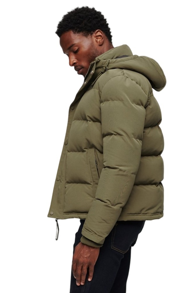 SUPERDRY D5 OVIN EVEREST SHORT HOODED PUFFER ΜΠΟΥΦΑΝ ΑΝΔΡΙΚΟ KHAKI