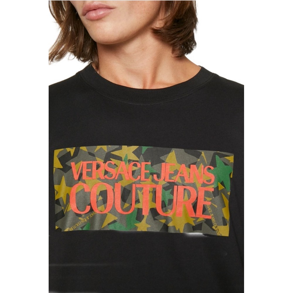 VERSACE JEANS COUTURE LOGO SQUARE T-SHIRT ΜΠΛΟΥΖΑ ΑΝΔΡΙΚΗ BLACK