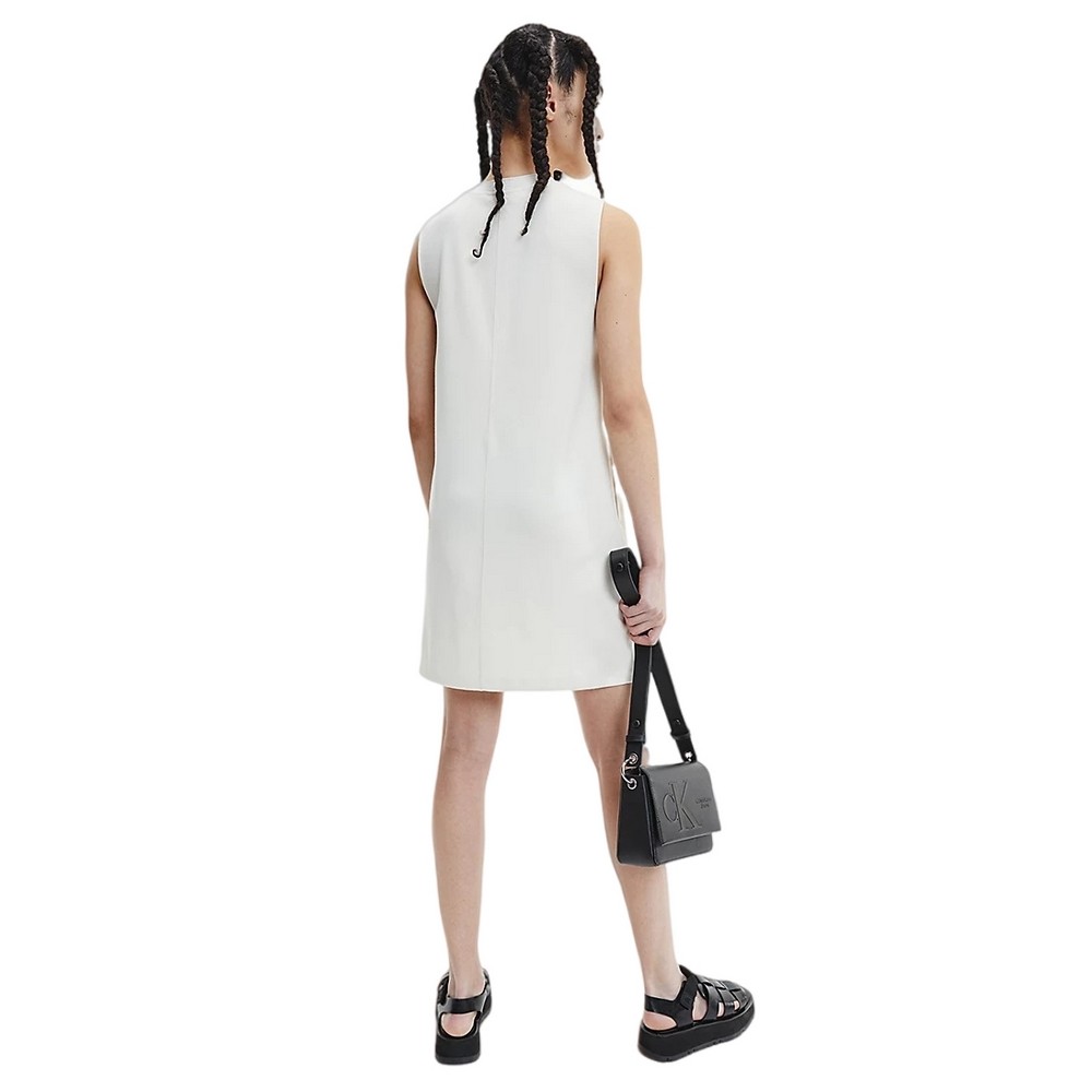 CALVIN KLEIN  JEANS CK SLEEVELESS MILANO DRESS ECRU