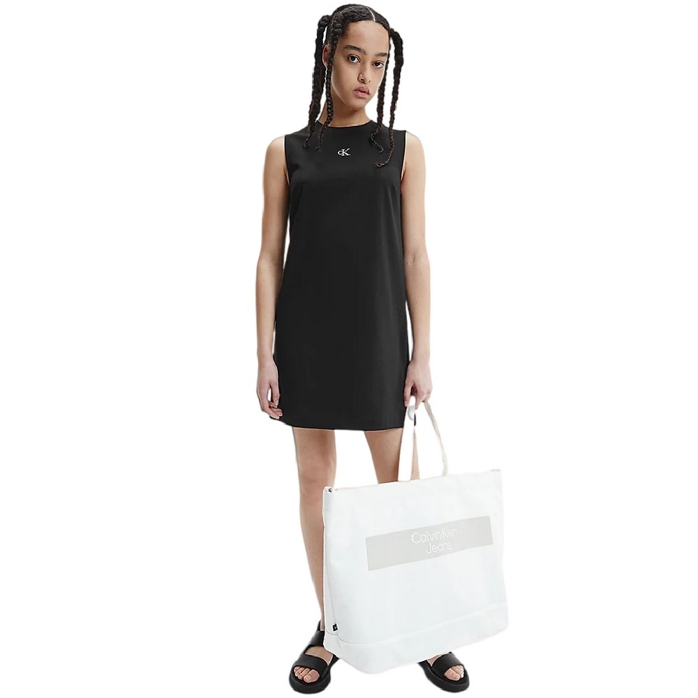 CALVIN KLEIN  JEANS CK SLEEVELESS MILANO DRESS BLACK