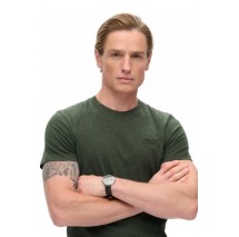 SUPERDRY D1 OVIN ESSENTIAL LOGO EMB TEE T-SHIRT ΜΠΛΟΥΖΑ ΑΝΔΡΙΚΗ GREEN