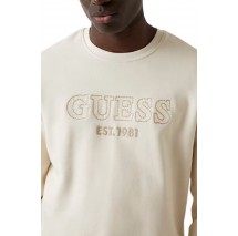 GUESS BEAU CN SWEATSHIRT ΦΟΥΤΕΡ ΑΝΔΡΙΚΟ ECRU