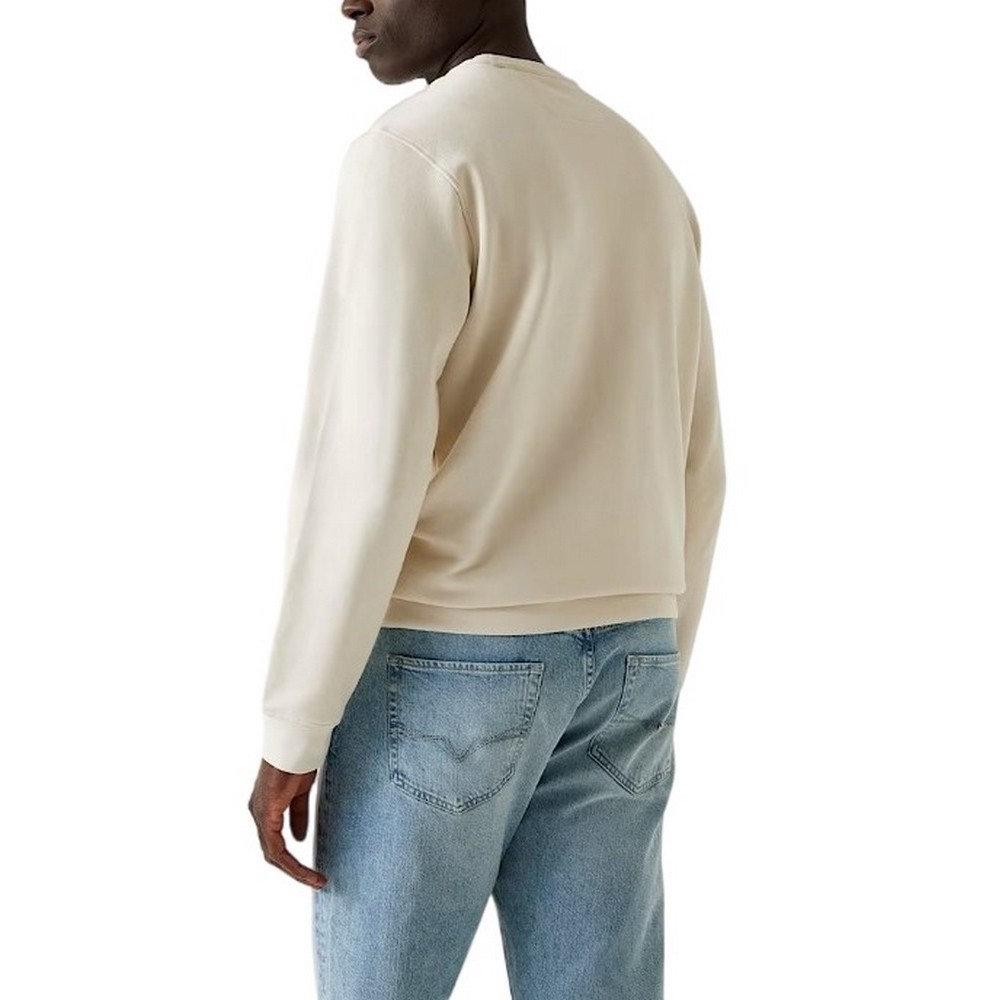 GUESS BEAU CN SWEATSHIRT ΦΟΥΤΕΡ ΑΝΔΡΙΚΟ ECRU