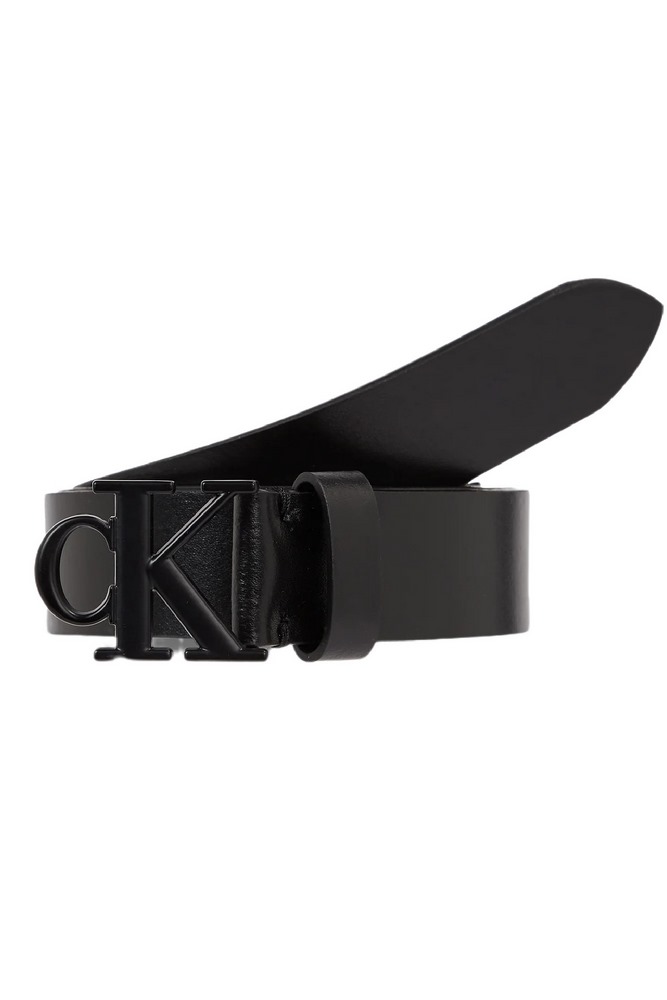 CALVIN KLEIN JEANS ROUND MONO LTHR BLACK BELT 30MM ΖΩΝΗ ΓΥΝΑΙΚΕΙΑ BLACK
