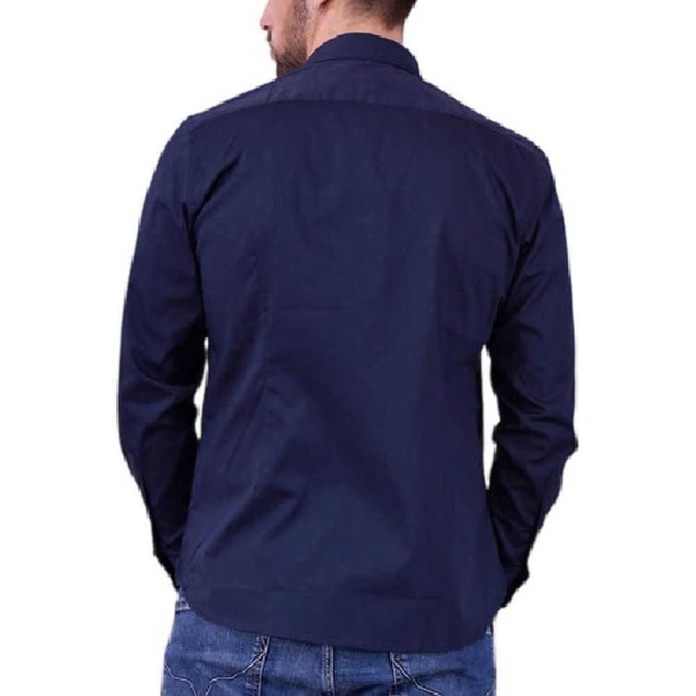 U.S.POLO ZED 000190 EH03 SHIRT LS SLIM FIT FC ΠΟΥΚΑΜΙΣΟ ΑΝΔΡΙΚΟ NAVY