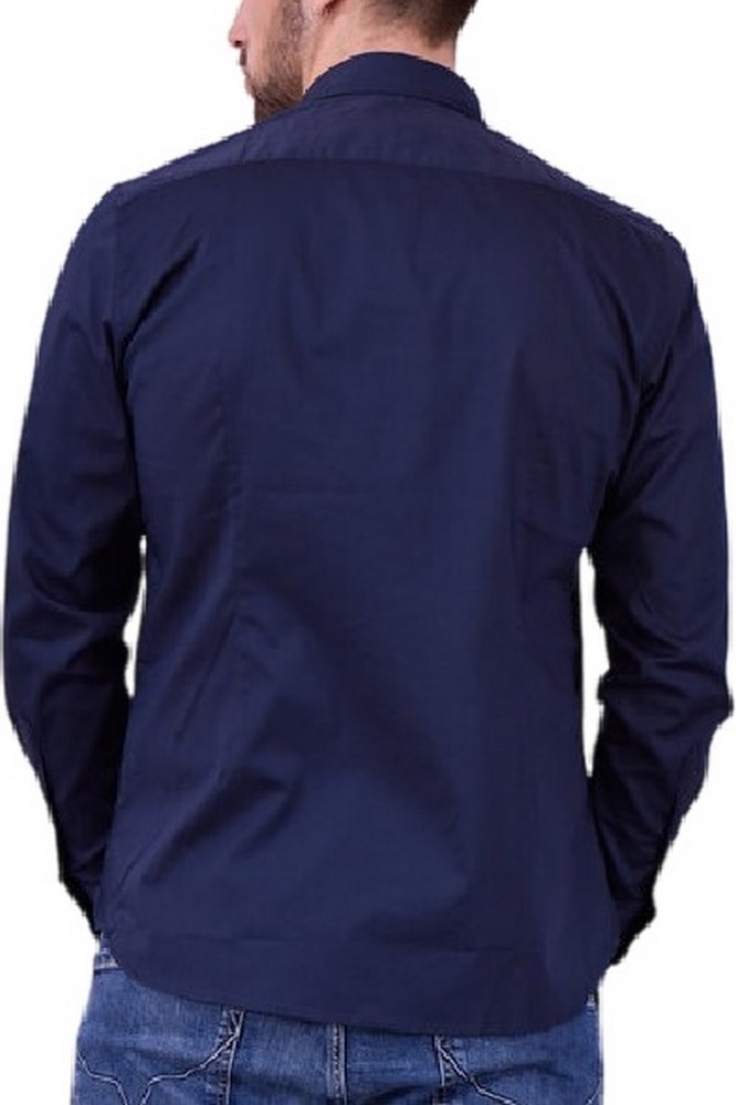 U.S.POLO ZED 000190 EH03 SHIRT LS SLIM FIT FC ΠΟΥΚΑΜΙΣΟ ΑΝΔΡΙΚΟ NAVY