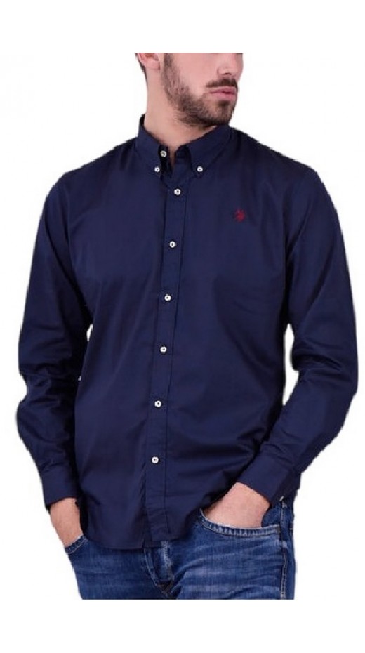 U.S.POLO ZED 000190 EH03 SHIRT LS SLIM FIT FC ΠΟΥΚΑΜΙΣΟ ΑΝΔΡΙΚΟ NAVY