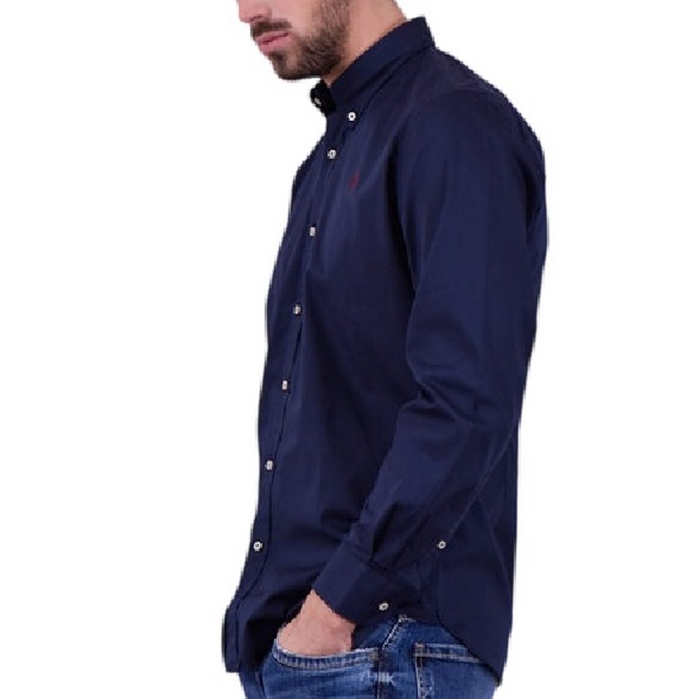 U.S.POLO ZED 000190 EH03 SHIRT LS SLIM FIT FC ΠΟΥΚΑΜΙΣΟ ΑΝΔΡΙΚΟ NAVY