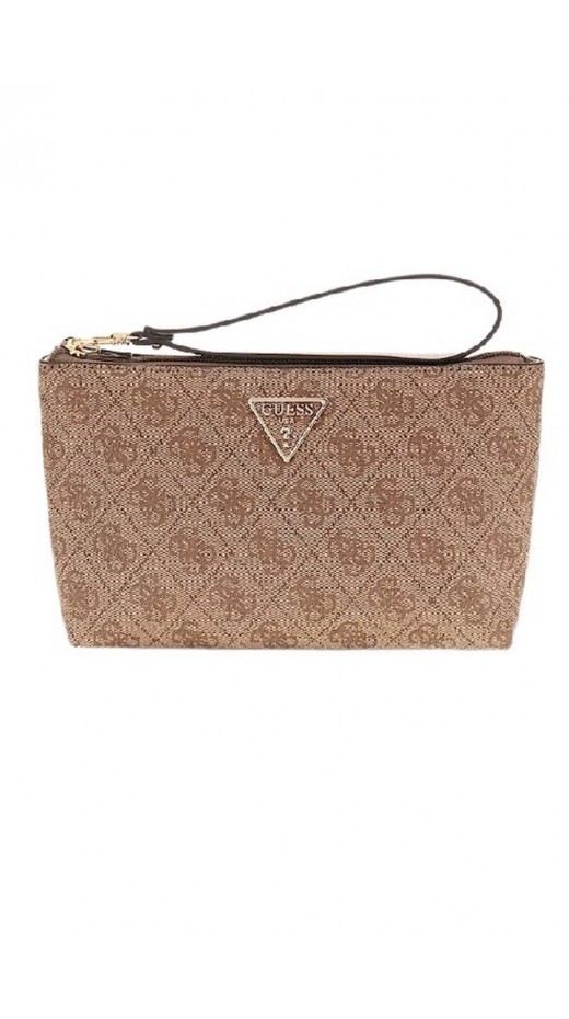 GUESS LAUREL II SLG WRISTLET POUCH ΤΣΑΝΤΑ ΓΥΝΑΙΚΕΙΑ LATTE