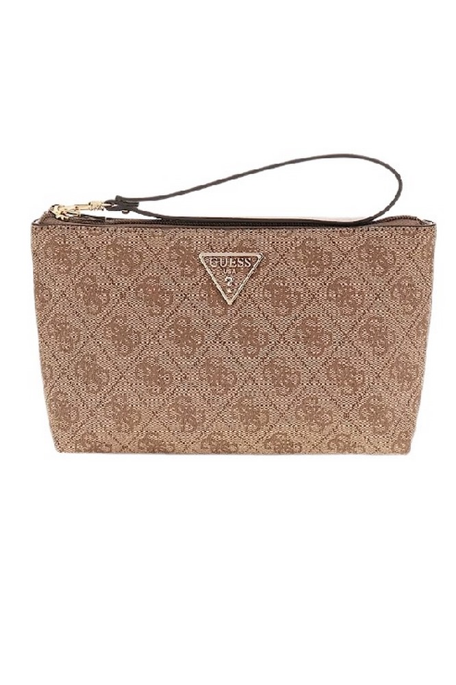 GUESS LAUREL II SLG WRISTLET POUCH ΤΣΑΝΤΑ ΓΥΝΑΙΚΕΙΑ LATTE