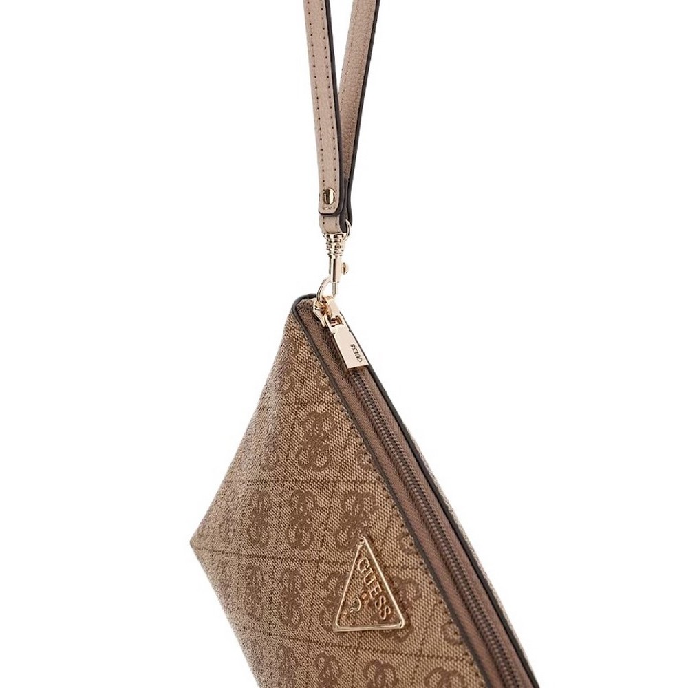 GUESS LAUREL II SLG WRISTLET POUCH ΤΣΑΝΤΑ ΓΥΝΑΙΚΕΙΑ LATTE