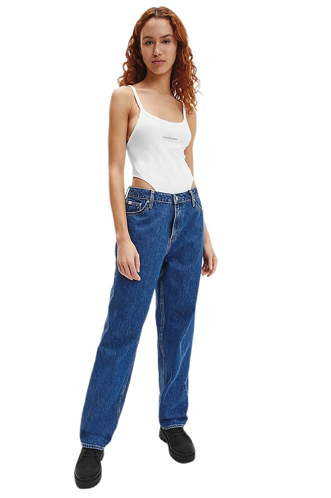 CALVIN KLEIN JEANS SEASONAL MONOGRAM HIGH LEG BODY ΚΟΡΜΑΚΙ ΓΥΝΑΙΚΕΙΟ WHITE
