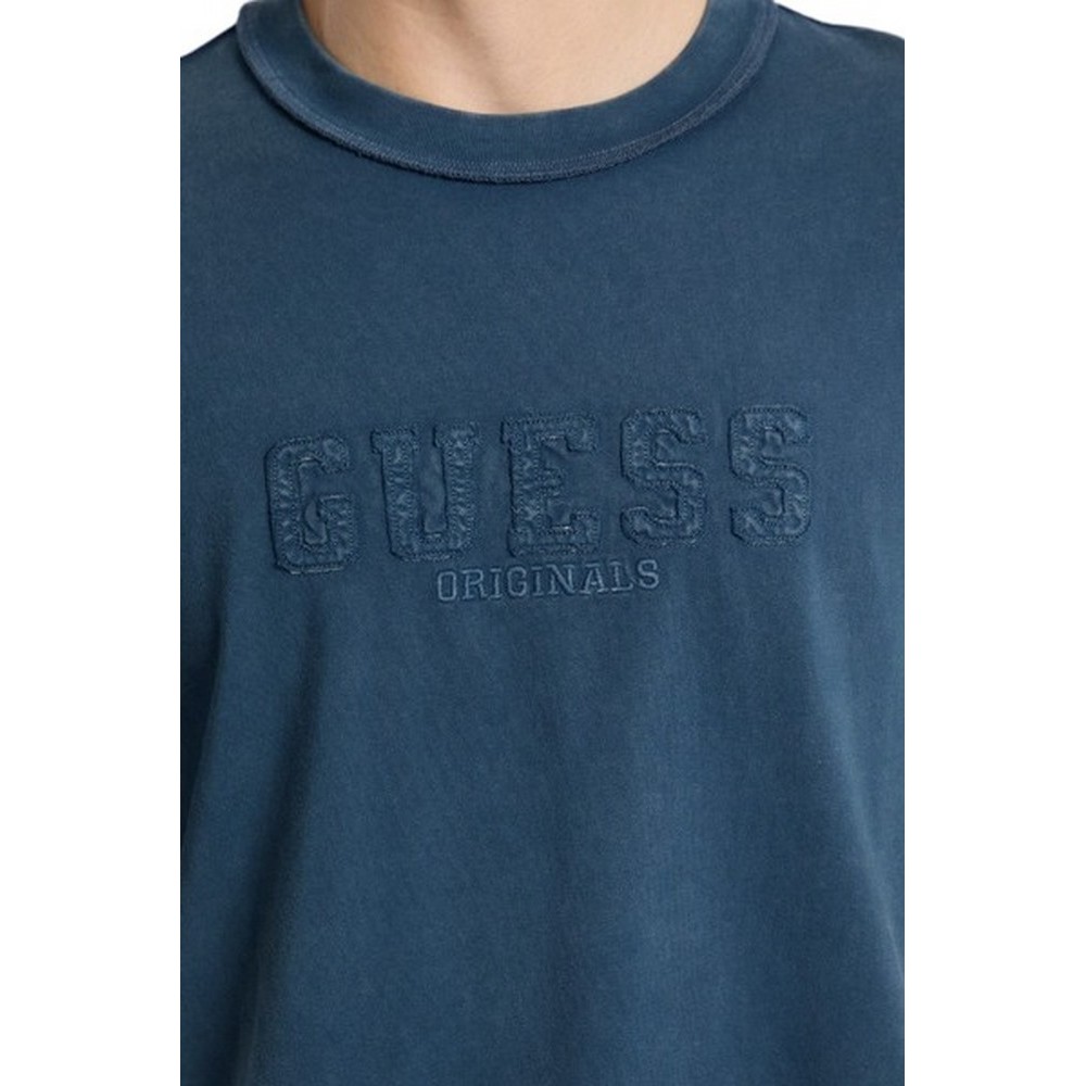 GUESS APPLIQUE BOXY TEE T-SHIRT ΜΠΛΟΥΖΑ ΑΝΔΡΙΚΗ BLUE