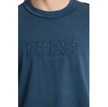 GUESS APPLIQUE BOXY TEE T-SHIRT ΜΠΛΟΥΖΑ ΑΝΔΡΙΚΗ BLUE