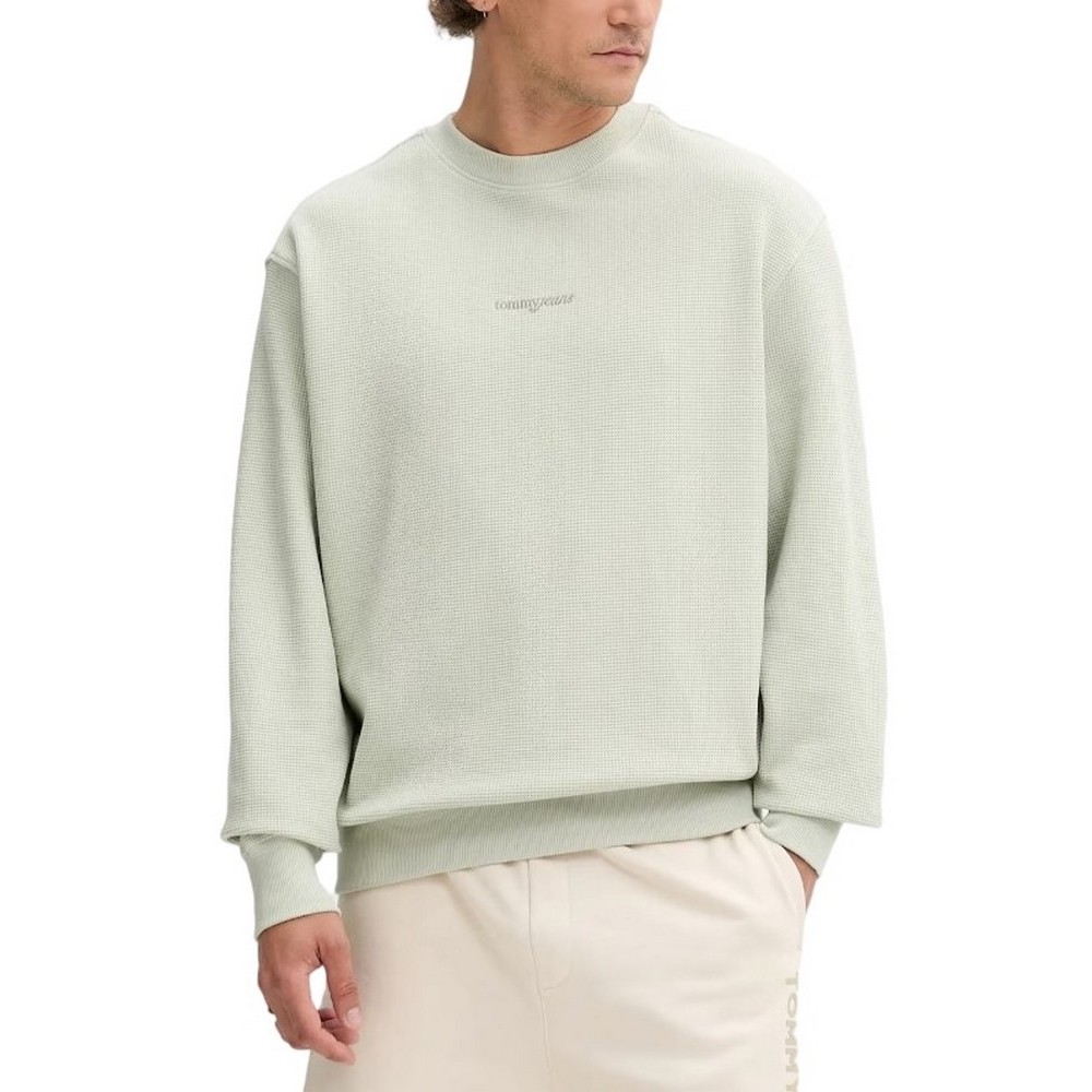 TOMMY JEANS RLX WAFFLE SCRIPT CREW ΜΠΛΟΥΖΑ ΑΝΔΡΙΚΗ MINT