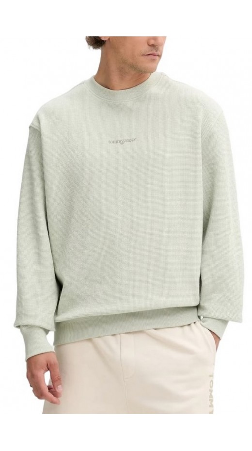 TOMMY JEANS RLX WAFFLE SCRIPT CREW ΜΠΛΟΥΖΑ ΑΝΔΡΙΚΗ MINT