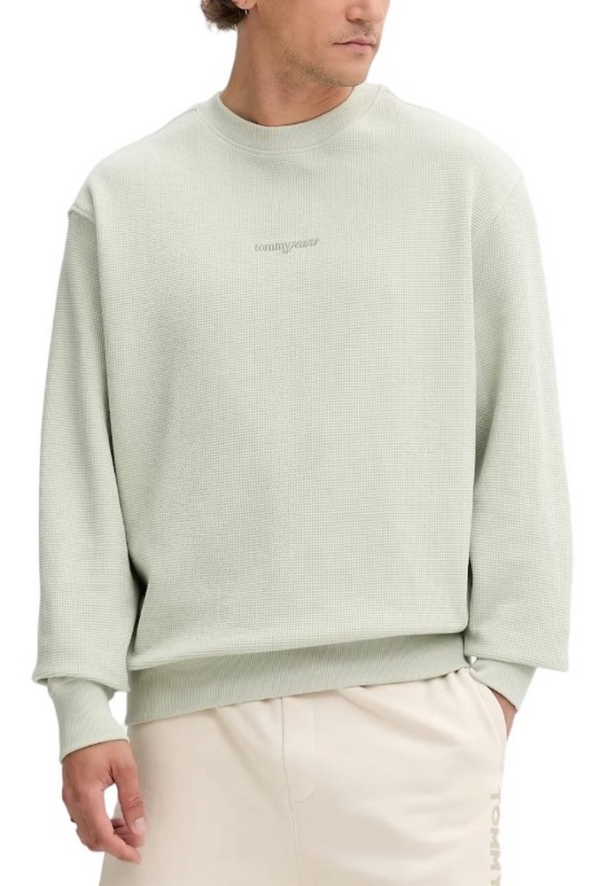 TOMMY JEANS RLX WAFFLE SCRIPT CREW ΜΠΛΟΥΖΑ ΑΝΔΡΙΚΗ MINT