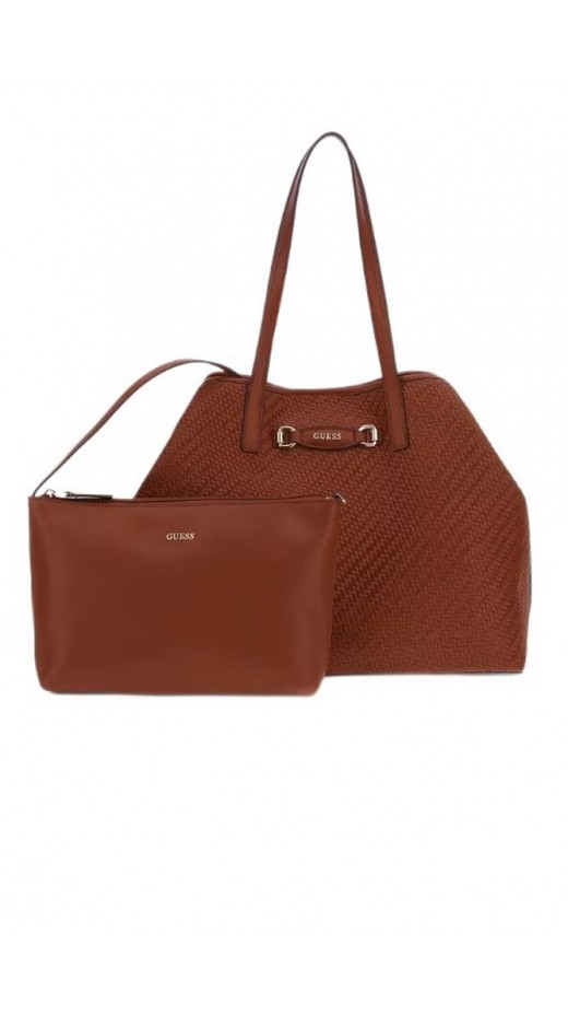GUESS VIKKY II LARGE 2 IN 1 TOTE ΤΣΑΝΤΑ ΓΥΝΑΙΚΕΙΑ COGNAC
