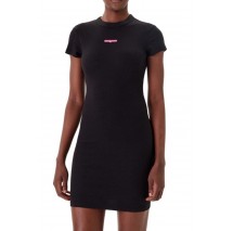 TOMMY JEANS SCRIPT MINI RIB DRESS EXT ΦΟΡΕΜΑ ΓΥΝΑΙΚΕΙΟ BLACK