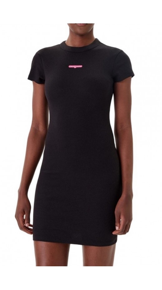 TOMMY JEANS SCRIPT MINI RIB DRESS EXT ΦΟΡΕΜΑ ΓΥΝΑΙΚΕΙΟ BLACK