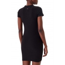TOMMY JEANS SCRIPT MINI RIB DRESS EXT ΦΟΡΕΜΑ ΓΥΝΑΙΚΕΙΟ BLACK