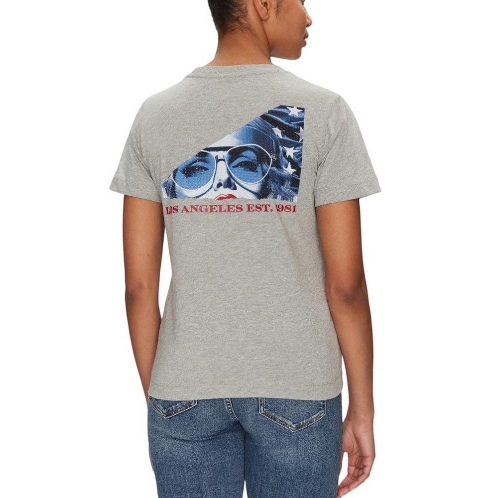 GUESS CN AMERICAN PRINT ΜΠΛΟΥΖΑ ΓΥΝΑΙΚΕΙΑ GREY