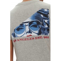 GUESS CN AMERICAN PRINT ΜΠΛΟΥΖΑ ΓΥΝΑΙΚΕΙΑ GREY