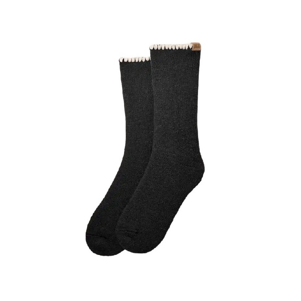 UGG MARLENY WHIPSTITCH CREW SOCK 1163870 ΚΑΛΤΣΑ ΜΕΣΑΙΑ ΓΥΝΑΙΚΕΙΑ BLACK