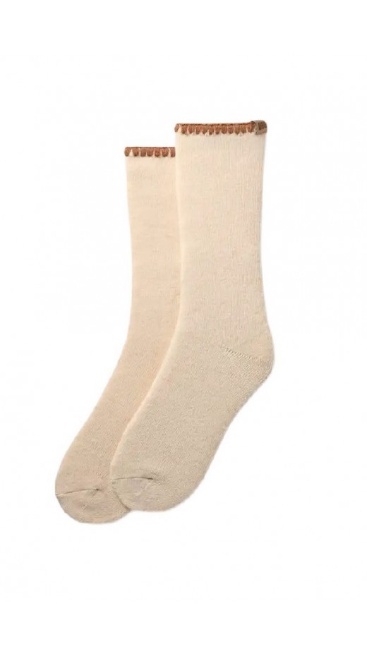 UGG MARLENY WHIPSTITCH CREW SOCK 1163870 ΚΑΛΤΣΑ ΜΕΣΑΙΑ ΓΥΝΑΙΚΕΙΑ ECRU