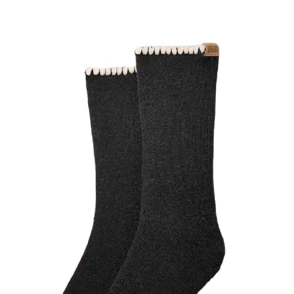 UGG MARLENY WHIPSTITCH CREW SOCK 1163870 ΚΑΛΤΣΑ ΜΕΣΑΙΑ ΓΥΝΑΙΚΕΙΑ BLACK