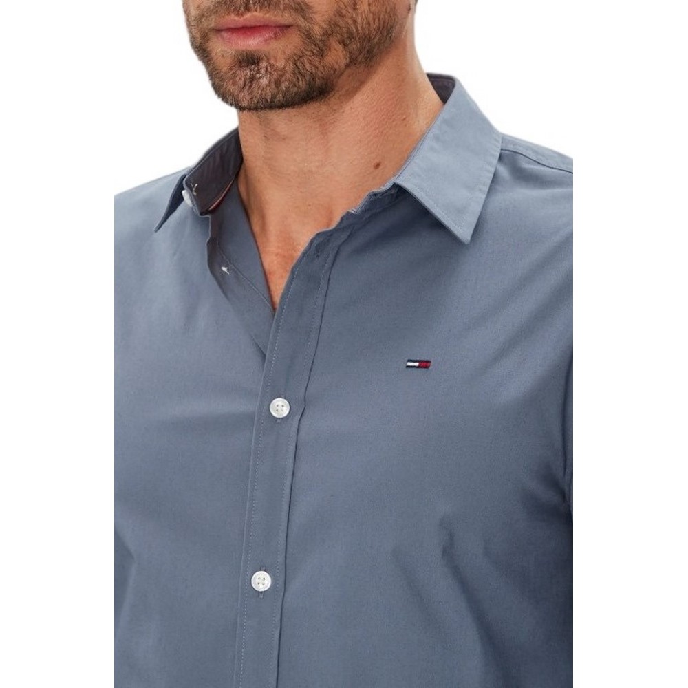TOMMY JEANS ORIGINAL STRETCH SHIRT ΠΟΥΚΑΜΙΣΟ ΑΝΔΡΙΚΟ BLUE