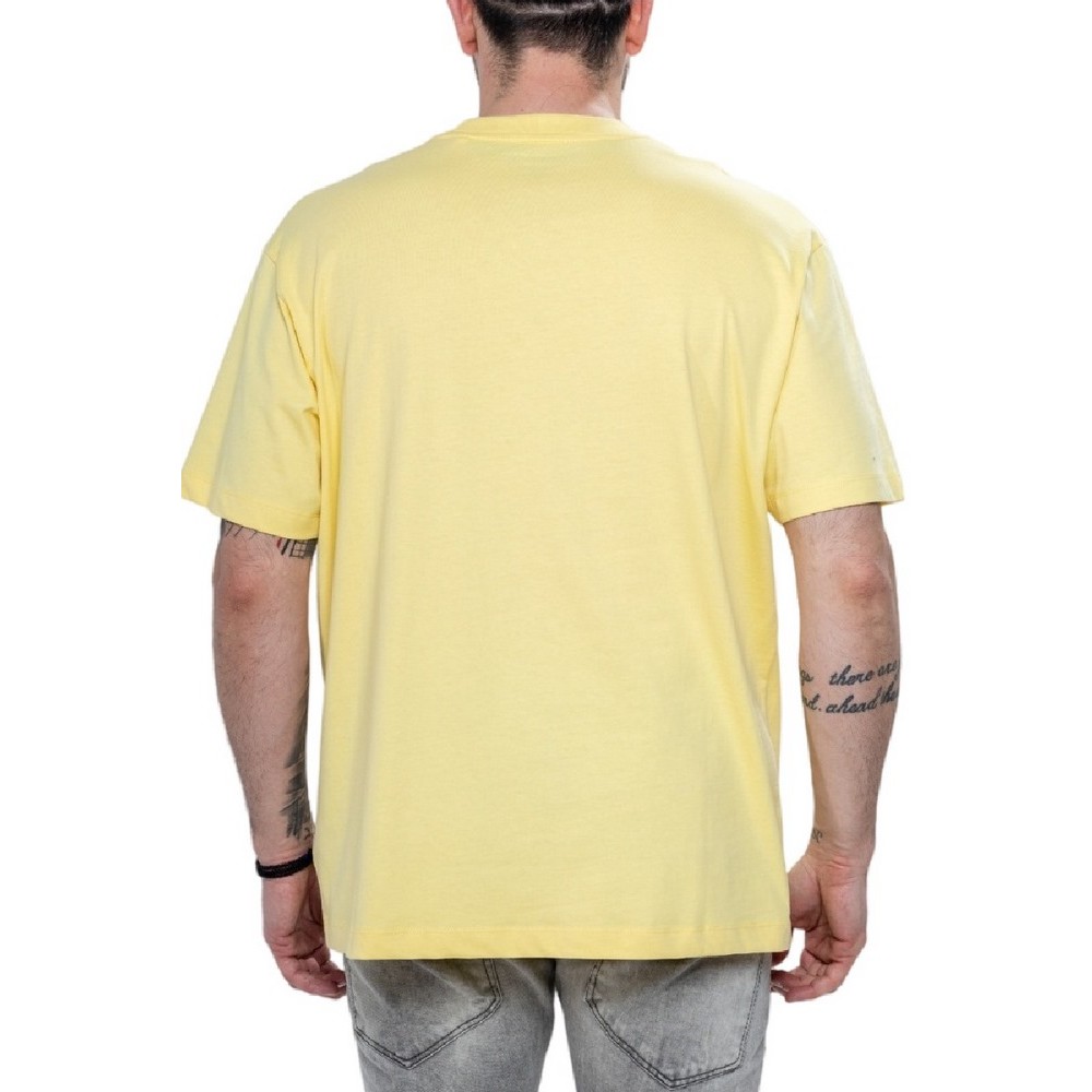 GUESS JEANS CN OS LOGO EMB TEE T-SHIRT ΜΠΛΟΥΖΑ ΑΝΔΡΙΚΗ YELLOW