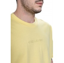 GUESS JEANS CN OS LOGO EMB TEE T-SHIRT ΜΠΛΟΥΖΑ ΑΝΔΡΙΚΗ YELLOW