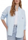 CALVIN KLEIN JEANS WOVEN LABEL RELAXED SHIRT ΠΟΥΚΑΜΙΣΟ ΓΥΝΑΙΚΕΙΟ BLUE