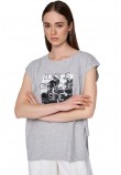 ALE T-SHIRT ΜΠΛΟΥΖΑ ΜΕ ΦΡΑΣΗ ΓΥΝΑΙΚΕΙΑ GREY